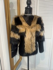 Blazer in ecopelle e pelliccia