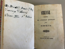 Sconosciuto antico libro Strenne scritte da Angelo Astolfi 1850 Dedica Autore
