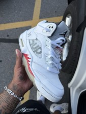 Supreme Air Jordan 5 bianco