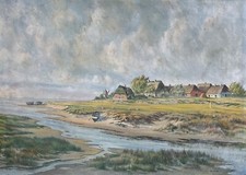 Ölbild Alte Landhäuser Katen