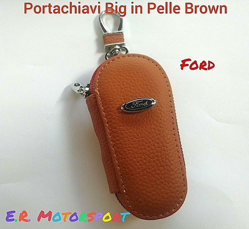 Portachiavi cuoio brown - portachiavi, in