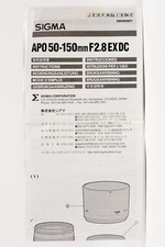 Manuale uso Sigma APO 50-150mm