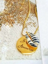 Collana acciaio oro conchiglia