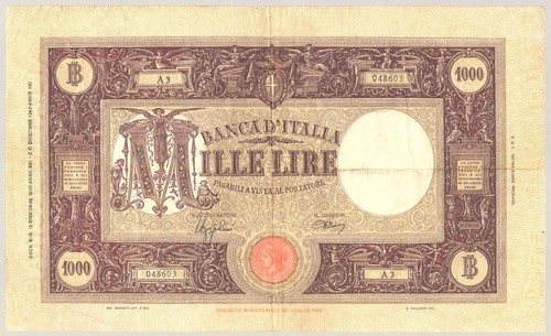 1000 lire grande - 1000, (fascio)