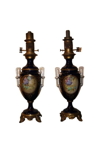 Coppia lampade olio vasi - coppia, di