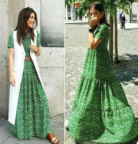 Maxi abito lungo - , verde