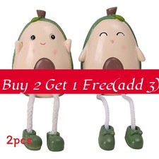 Statuina bambola avocado nordico con materiale in resina per arredamento casa e regali