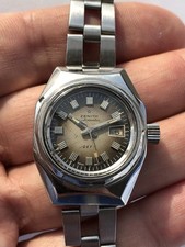 Zenith Automatic Defy Lady Original Brown Dial Working For Parts Vintage