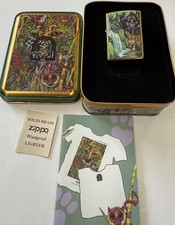 ZIPPO 1995 MISTERI DELLA FORESTA ACCENDINO OTTONE NON ACCESO IN SCATOLA 80A