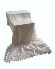 ricamo UNCINETTO TELO vintage tenda copriletto tessuto stoffa scampolo  150x240