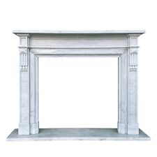 Cornice Camino Marmo Bianco di Carrara Stile Impero Mantel Fireplace Art  L150cm
