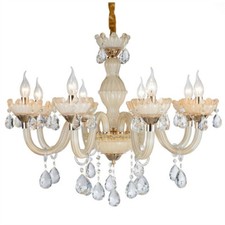 Lampadario a sospensione stile impero barocco 8 bracci lampada cristallo oro