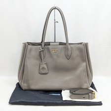 Borsa a tracolla PRADA Bibliotheque in pelle a 2 vie grigia 1BG098 autentica