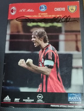AUTOGRAFO PAOLO MALDINI PROGRAMMA UFFICIALE AC MILAN V CHIEVO HAND SIGNED ITALIA