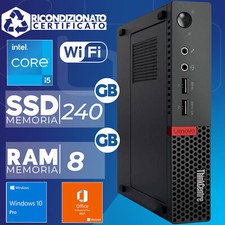 Lenovo Mini PC Computer Desktop i5 8GB 240GB SSD Wifi Office (Ricondizionato)