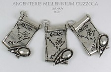 BOMBONIERE LAUREA CAPPELLO TARGA PERGAMENA FELUCA BOMBONIERA ARGENTO PARCHMENT