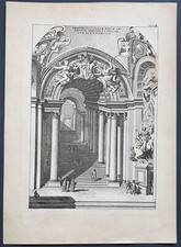 stampa antica 1781 Jacob Friedrich Veduta scala Regia bernini vaticano roma