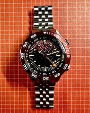 Orologio Aerotec Ace X GMT Diver Borgogna/Nero kit completo