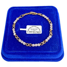 Braccialetto Tennis Infinito Donna pl.oro Giallo 18k con cristalli Zirconi Bia