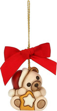 - Addobbi Natalizi, Teddy Con Stella in Ceramica Decorata a Mano, Versione Picco