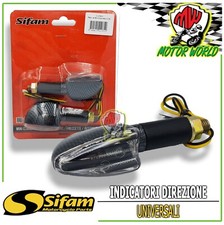 COPPIA FRECCE UNIVERSALI CARBON LOOK LUNGHE OMOLOGATE MOTO SCOOTER LAMPADINA 5W