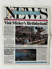 Giornale Vintage 1988 Walt Disney World News Piegato Topolino Birthdayland Summer Ed