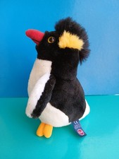 TRUDI"  peluche Pinguino, colore nero, giallo e bianco, altezza 15 cm.