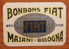 Bologna - Majani - Bonbons Fiat - Elenco delle provincie con numerazione targhe.