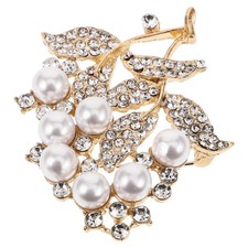  Spilla con foglia di strass