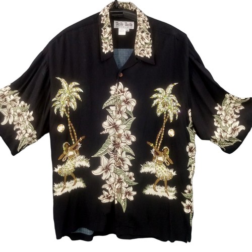 Camicia hawaiana nera - , vintage