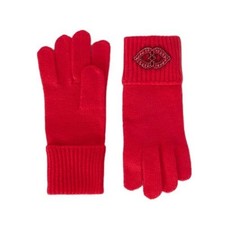 DOUBLE LOVE KNITTED GLOVES Red
