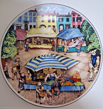Piatto in ceramica IBI Serie artistica del Ferlaro "Giorno di Mercato"