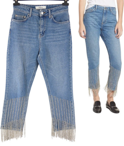 Topshop jeans cristalli frange - topshop,