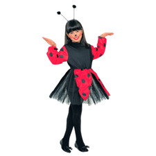 COSTUME ABITO TRAVESTIMENTO CARNEVALE BAMBINA COCCINELLA VESTITO ANTENNE 5/10