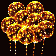 Confezione Da 10 Palloncini Trasparenti a Elio Con Luci a LED, 50 Cm, 15 Pezzi, 