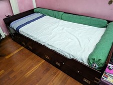 LETTO Una PIAZZA E MEZZA  LA VECCHIA MARINA ORIGINALE  MOGANO MASSELLO Cm220x110