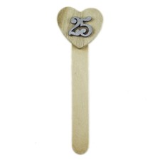27569 Bomboniere Segnalibro Cuore in Legno Nozze 25 Anniversario Segnaposto Pens