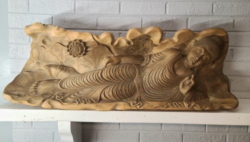 Scultura legno sdraiato - legno, 35"