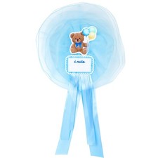 Fiocco Nascita Bimbo Azzurro Coccarda Nascita Esterno Fiocco Orsetto Bambimno co
