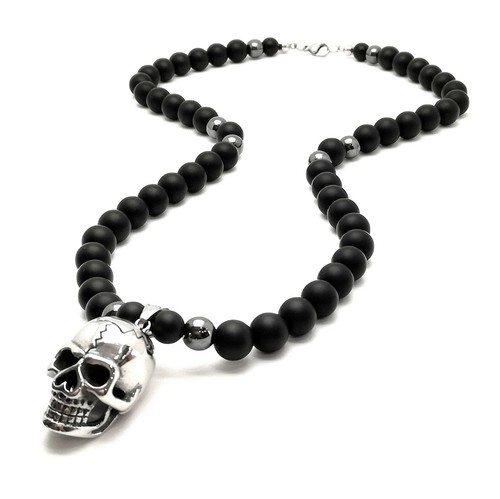 Collana uomo teschio nero - da,