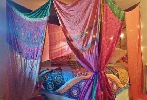 Letto sari seta indiana - in,