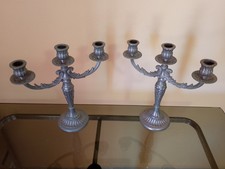 Coppia candelabri/candelieri in metallo argentato vintage