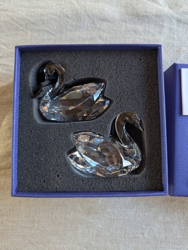 Swarovski crystal swan couple - crystal,