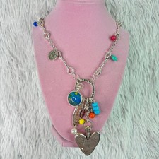 Collana Charm Cuore Perline Multicolore El Amor Plunder Design Gioielli Nuova