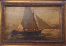 RONTINI FERRUCCIO – Barca a vela (Olio su tavoletta, 26 x 42)