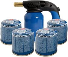 Saldatore a Gas Kemper Mini Bruciatore Fiamma ossidrica Cannello + 4 Cartucce