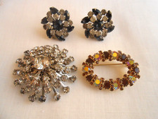 anni 40/50 BIGIOTTERIA VINTAGE DI ALTA QUALITA' LOTTO 1 PAIO ORECCHINI 2 SPILLE