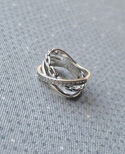 Anello twister catena - anello, argento