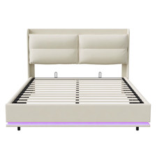 Anajqaqia Letto Contenitore Imbottito Con Luce LED, Con Ricarica, 140X200 Cm 160