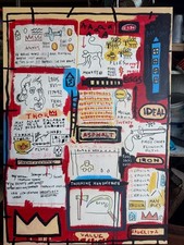 Acrilico su tela originale anni 80 firmato JEAN-MICHAEL BASQUIAT